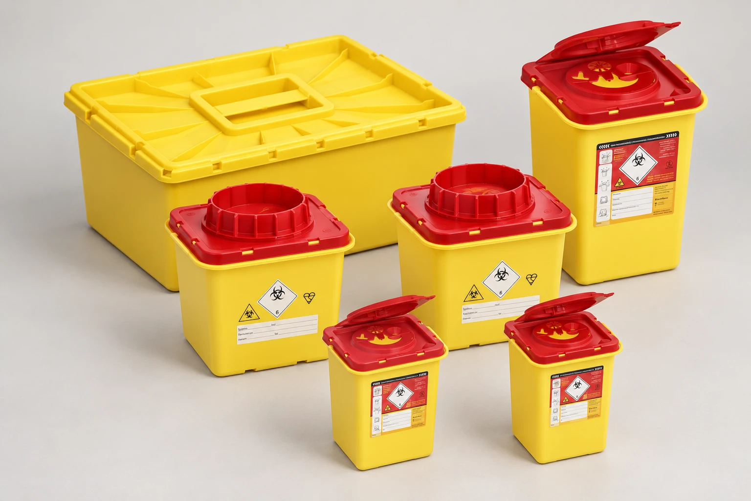 AI-genererad exempelbild: 1 × 25 liter + 1 × 11 liter + 2 × 5 liter + 2 × 2 liter